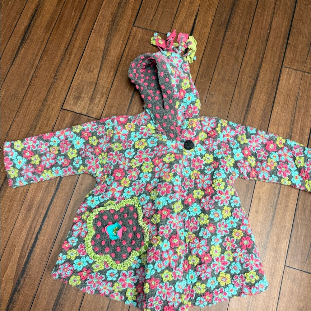 Colorful Floral Kids Hooded Cape